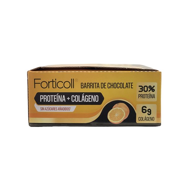 Pack 12x Collagen Protein Bar Orange 50 g Forticoll-trasera