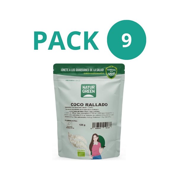 Pack de 9x Coco Ecológico Rallado 125g NaturGreen

Paquet de 9x Coco Râpé Bio 125g NaturGreen-trasera