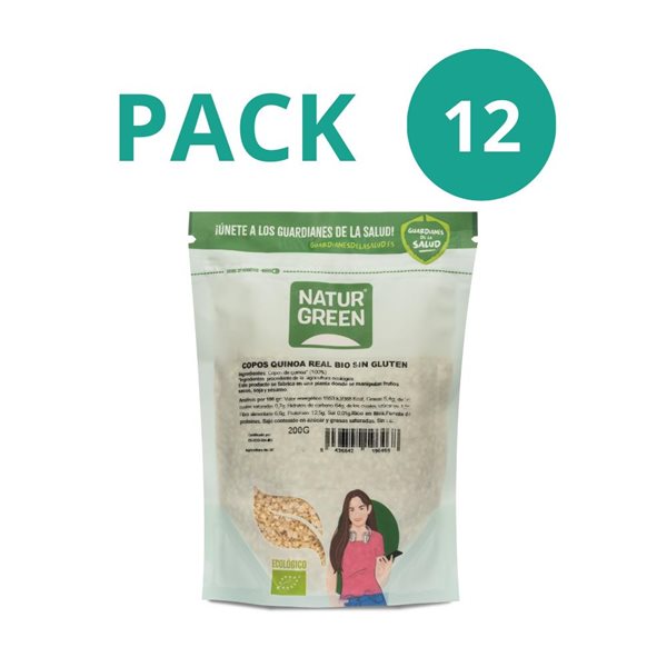 Pack 12x Flocons de Quinoa Bio 200 g NaturGreen-izquierda
