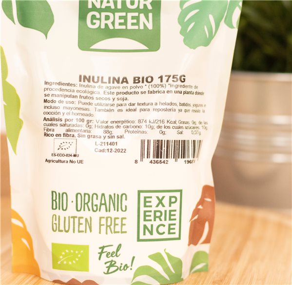 Pack 12x Inulina Bio 175g NaturGreen-izquierda