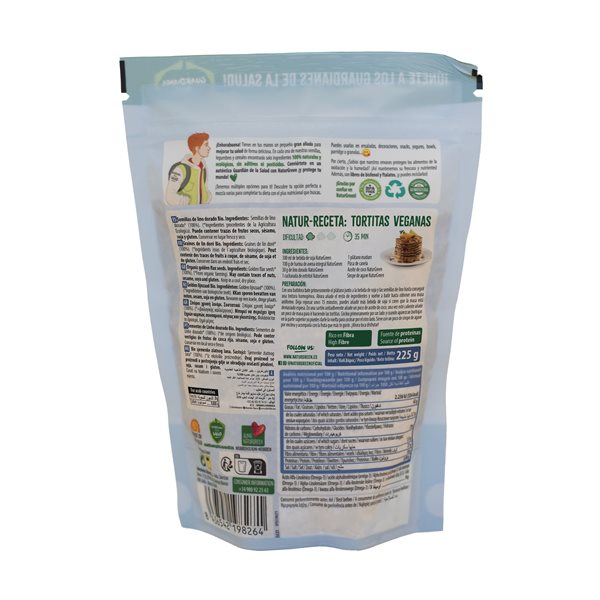 Pack of 9 Golden Organic Flaxseeds 225g NaturGreen-izquierda