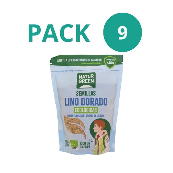 Pack of 9 Golden Organic Flaxseeds 225g NaturGreen-trasera