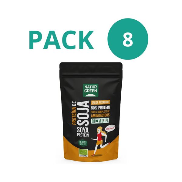 Pack 8x NaturGreen Protéine de soja 50% Bio 375 g-izquierda