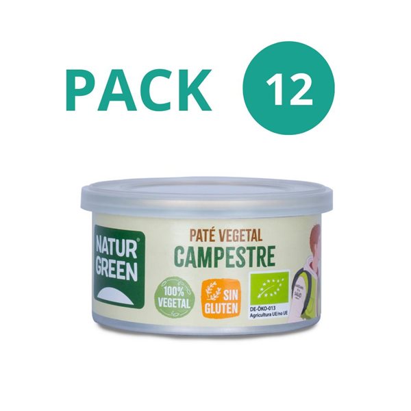 Pack de 12 Paté Campestre Bio 125 g NaturGreen-lateral