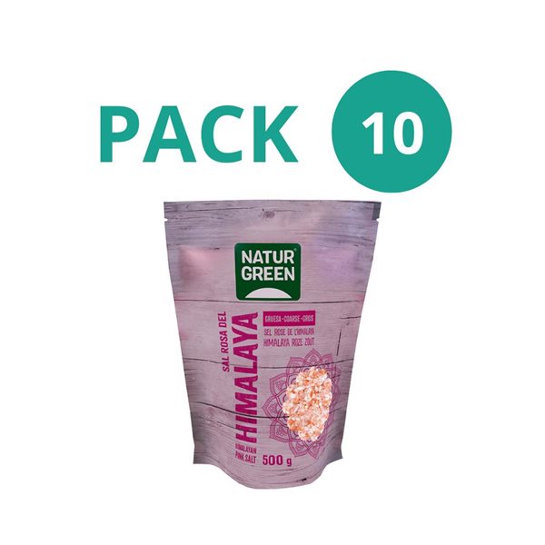 Paquet 10x Sel rose de l'Himalaya épaisse 500g NaturGreen-detalle