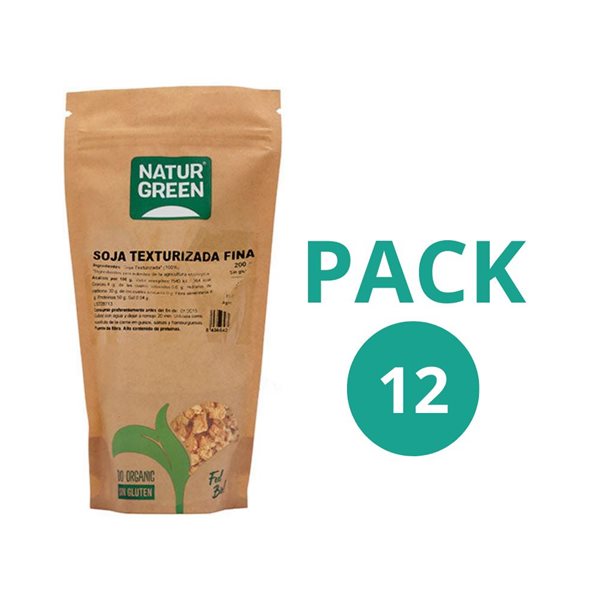 Pack de 12x Soja Texturisée Fine Bio 150g NaturGreen-trasera