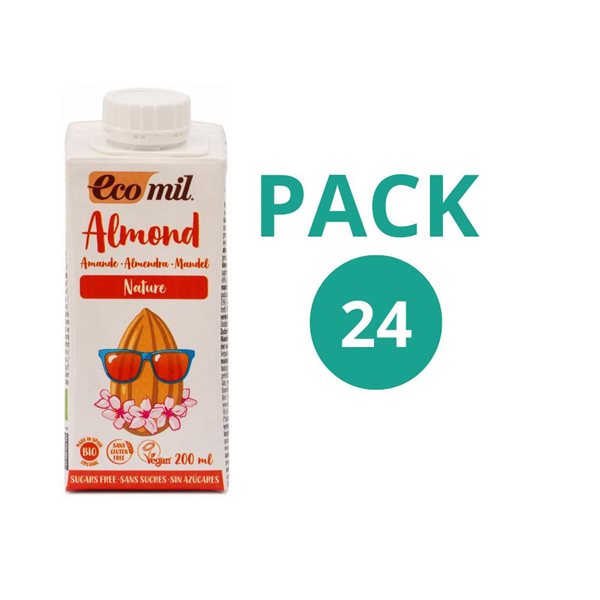 Pack 24x Boisson à l'Amande Bio Nature 200ml Ecomil-lateral