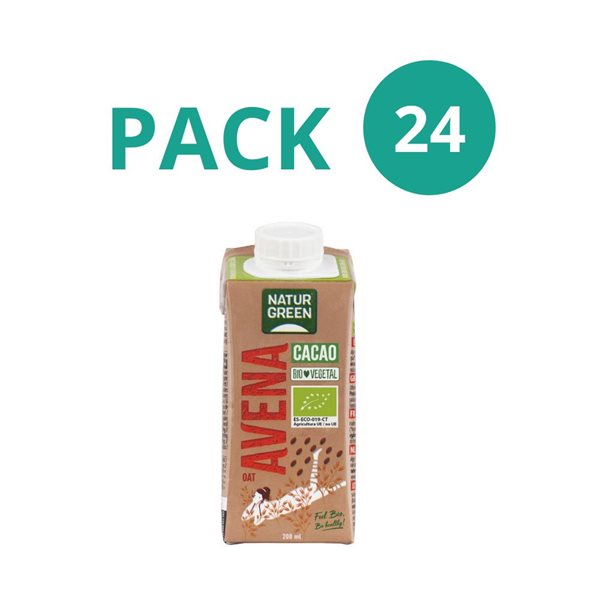 Pack 24x Boisson à l'Avoine et au Cacao Bio 200 ml NaturGreen-lateral