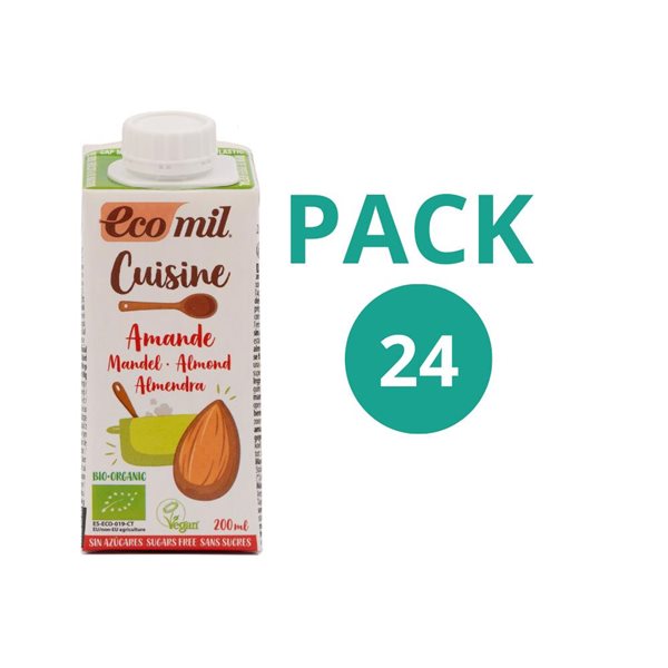 Pack 24x Crema de Almendra para cocinar ecológica 200 ml EcoMil Cuisine-detalle