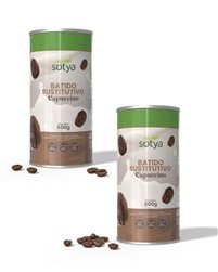 Packung mit 2 x 600 g sättigender Cappuccino-Pulverdrink