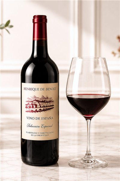 Pack mit 3 Flaschen Rotwein Henrique de Benoit-detalle