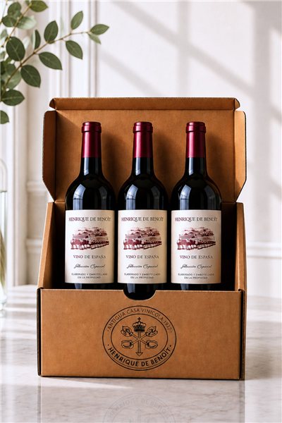 Pack mit 3 Flaschen Rotwein Henrique de Benoit-trasera