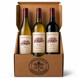Pack 3 Flaschen Rioja-Wein D.O.Ca Henrique Benoit | 2 Premium Weißweine und 1 Rotwein Crianza Reserva de Parcela | Elegantes Geschenk | Rioja Sammlungs-Pack