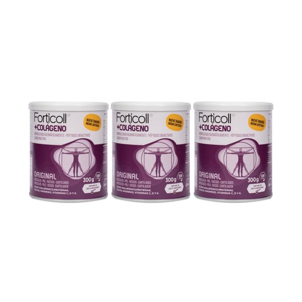 Pack 3x Active Bio Collagen Powder 300g Forticoll-izquierda