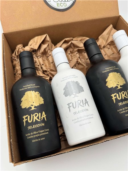 Pack 4 Aceites Gourmet FURIA Selección | 2 Arbequina + 2 Picual-detalle