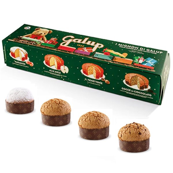 Pack 4 Mini Panettoni Galup (Clásico, Manzana, Chocolate y Mantequilla y Huevo) 4 × 100 g-detalle