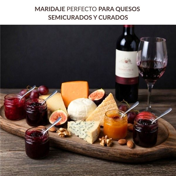 Pack 5 Mermeladas Artesanales Gourmet para Quesos | Sabores Variados (Higo, Naranja, Frambuesa, Vino Tinto y Pimiento Rojo) (200g) | Maridaje para Quesos Curados y Semicurados-trasera