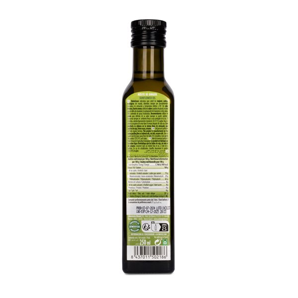 Pack of 6 Organic Sunflower Oil 250 ml NaturGreen-detalle
