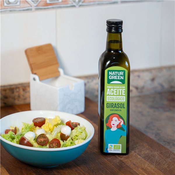 Pack 6x Huile de Tournesol Écologique 500 ml NaturGreen-lateral