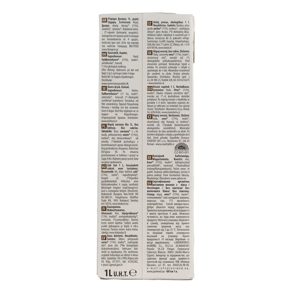 Pack 6x Boisson à l'Avoine Intégrale 0% Sucres Bio 1L NaturGreen-lateral