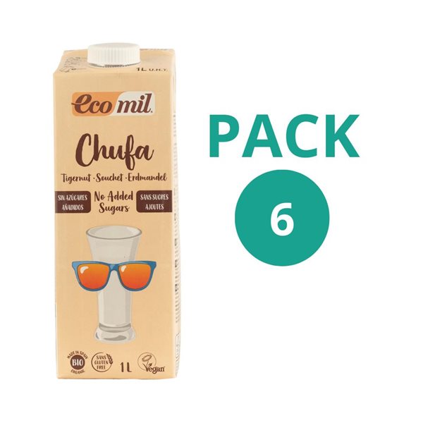 Pack 6x Boisson à la Noisette Bio Nature 1l Ecomil-trasera