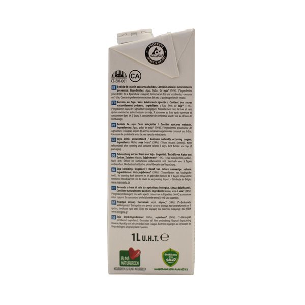 Pack 6x Boisson de Soja Naturelle Bio 1l NaturGreen-lateral