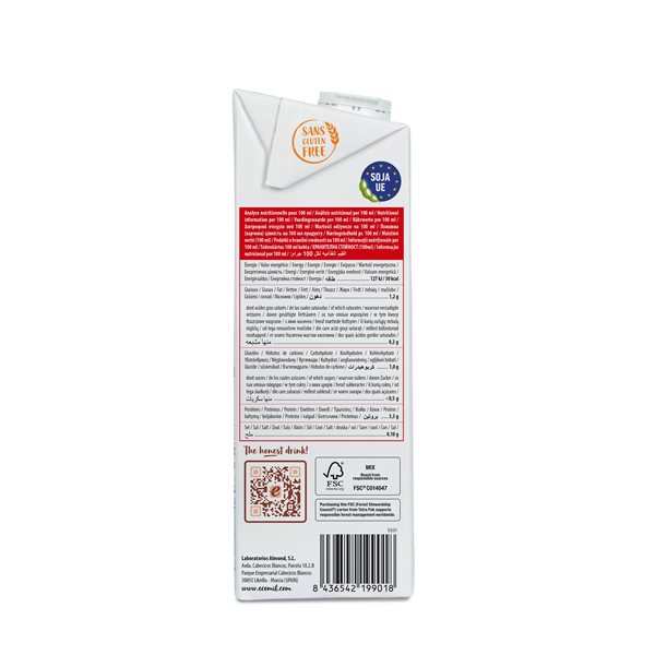 Pack 6x Boisson de Soja Nature Sans Sucre Bio 1 L Ecomil-lateral