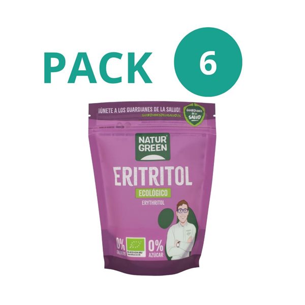 Pack 6x Erythritol Bio 1kg NaturGreen-lateral