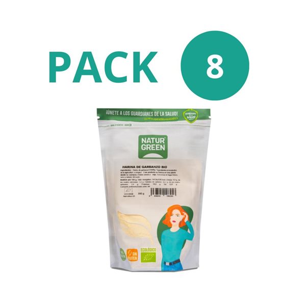 Paquet de 8 farines de pois chiches biologiques 500 g NaturGreen-trasera