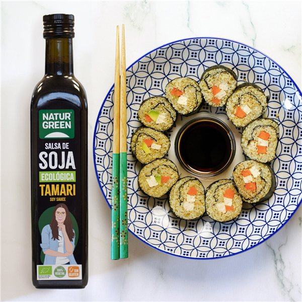 Pack of 6 Organic Tamari Sauce 500 ml NaturGreen-izquierda