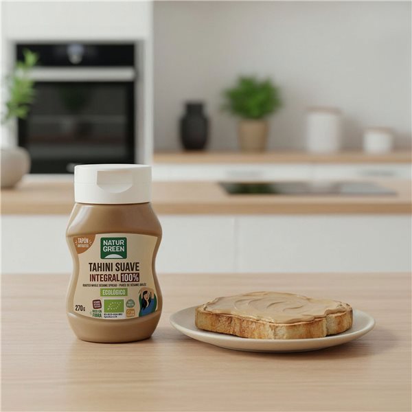 Pack 6x Smooth Whole Antidrip Bio Tahini 270 g NaturGreen-trasera