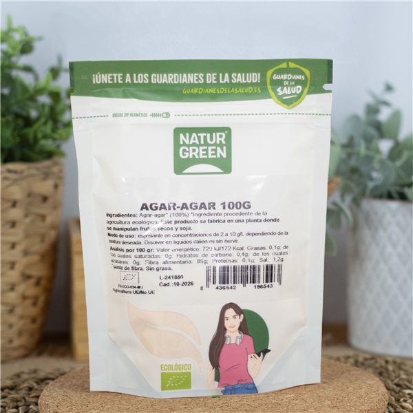 Pack 9x Bio Agar-agar 100g NaturGreen-lateral