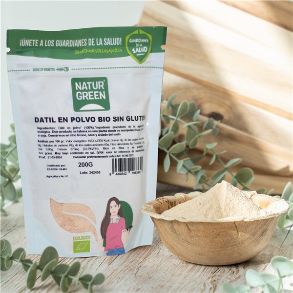 Pack 9x Farine de Datte Bio 200 g NaturGreen-lateral