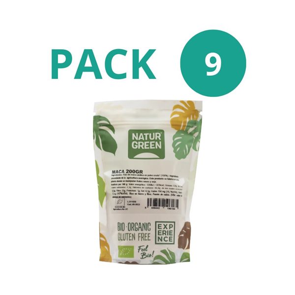 Pack de 9x Maca Andina Bio en Poudre 200g NaturGreen-trasera