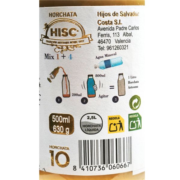 Pack Barraca - 2 unidades Horchata concentrada HISC ‘Gourmet 10’-lateral