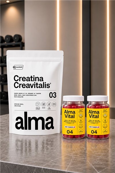 Pack Créatine Creavitalis® et 2 Pots de Gummies à la Créatine, à la Spiruline et aux Vitamines D3 et K2-izquierda