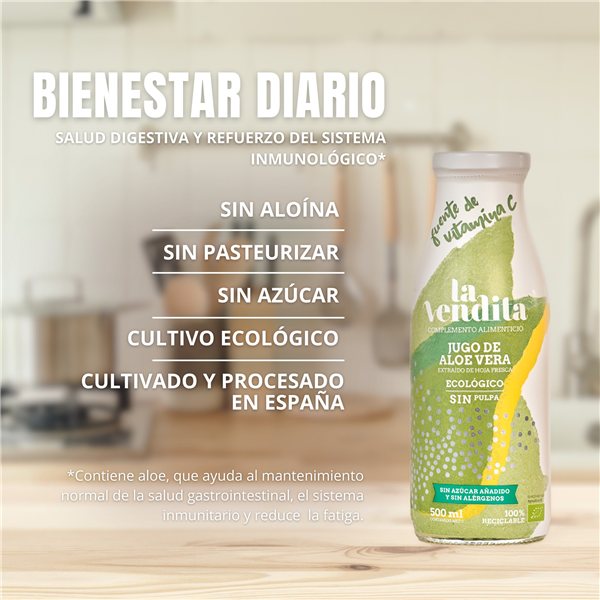 Pack de 4 Jugos de Aloe vera puro ecológico sin pulpa 500 ml-detalle