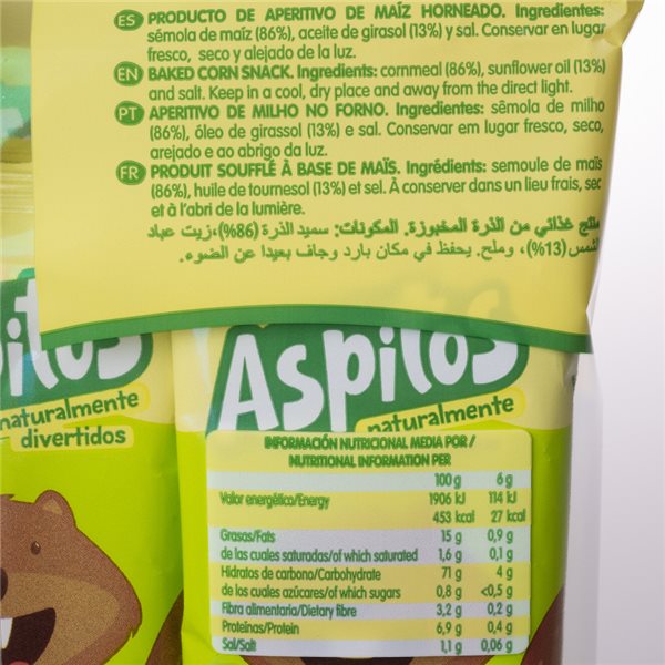 Pack mit 6 natürlichen Aspitos zu je 6g.-lateral