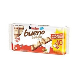 Pack von 10 Stück Kinder Bueno White zu je 39 g.