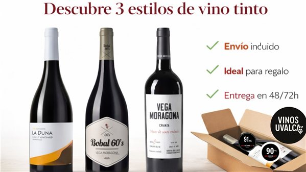 Pack dégustation vin rouge premium – 3 bouteilles variées (Livraison incluse)-detalle