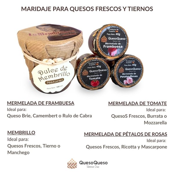 Pack of natural quince paste and 3 gourmet artisanal jams for cheeses-detalle