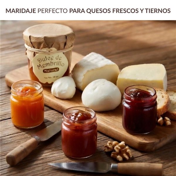 Pack of natural quince paste and 3 gourmet artisanal jams for cheeses-lateral