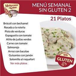 Weekly Gluten-Free Menu Pack 2. Advised by ASPROCESE-FACE RESTAURACIÓN.