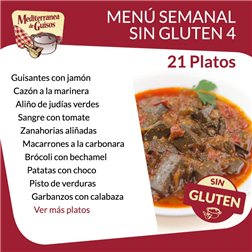 Weekly Gluten-Free Menu Pack 4. Advised by ASPROCESE-FACE RESTAURACIÓN.