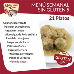 Weekly Gluten-Free Menu Pack 5. Advised by ASPROCESE-FACE RESTAURACIÓN.