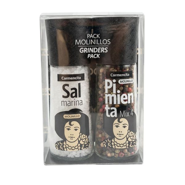 Pack Molinillos Sal Marina y Mix 4 Pimientas 'Carmencita'-trasera