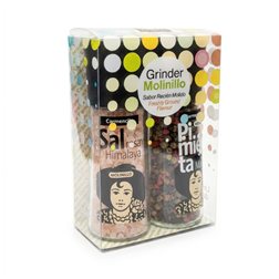 Pack Molinillos Sal Rosa del Himalaya y Mix 4 Pimientas 'Carmencita'