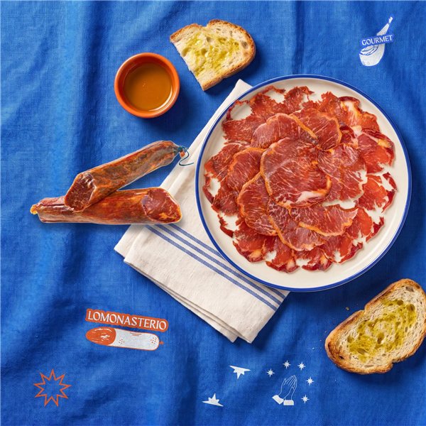 Pack Pecado Carnal · Black Friday | Jamón de Bellota 100% Ibérico +42 Meses Pieza 7-7,5 kg + Surtido de Embutido-lateral