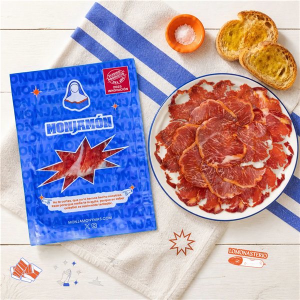 Pack Pecado Carnal en tranches · Black Friday | Jambon de bellota 100 % ibérique +42 mois, tranché au couteau (30 sachets) + assortiment de charcuterie tranchée-lateral