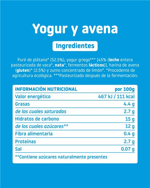 Pack Pouches yogur y avena X 10-trasera